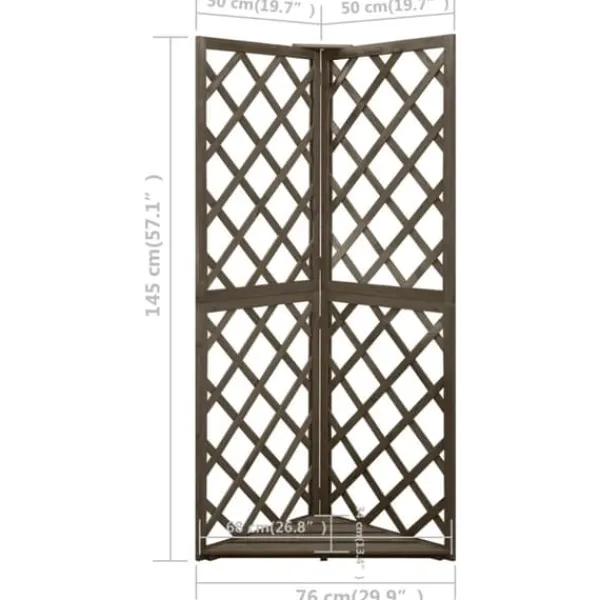 Best espalier til hjørne 50x50x145 cm massivt grantræ grå - Havebuer, espalierer & pergolaer Buer, Spalier, Lysthuse Uden Tag
