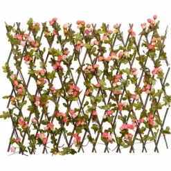 Sale espalierer med kunstig vedbend 5 stk. 180x60 cm udvidelig pink - Havehegn Buer, Spalier, Lysthuse Uden Tag