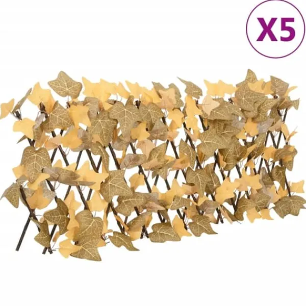 Discount espalierer med kunstige ahornblade 5 stk. 180x30 cm orange - Havehegn Buer, Spalier, Lysthuse Uden Tag