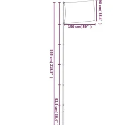 Outlet Europaflag og flagstang 5,55 m aluminium Flag & Vindposer