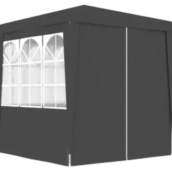 New festtelt med sidevægge 2x2 m 90 g/m² antracitgrå - Festtelte & havepavilloner Telte & Lysthuse