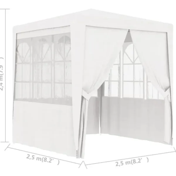festtelt med sidevægge 2,5x2,5 m 90 g/m² hvid - Festtelte & havepavilloner Telte & Lysthuse
