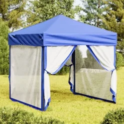 Hot foldbart festtelt med sidevægge 2x2 m blå - Festtelte & havepavilloner Telte & Lysthuse