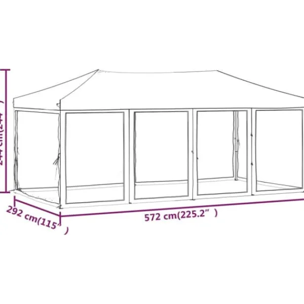 vidaXL Telte & Lysthuse^foldbart festtelt med sidevægge 3x6 m cremefarvet - Festtelte & havepavilloner