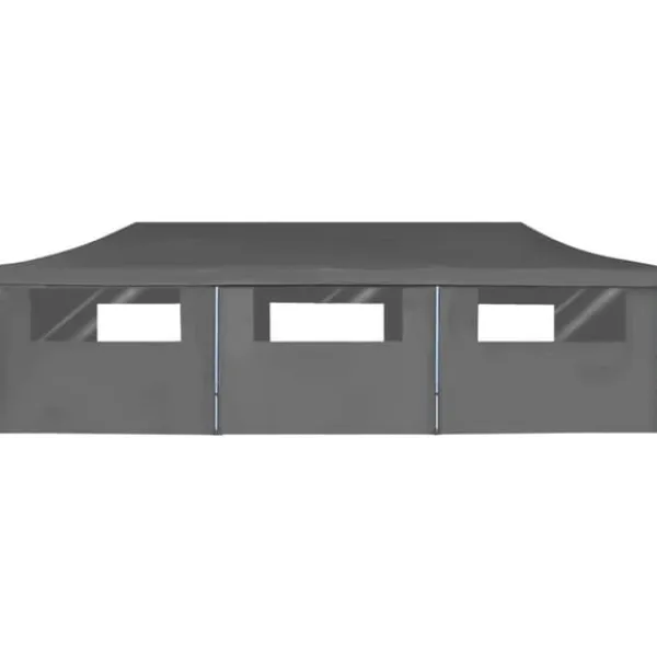 foldbart pop op-festtelt med 8 sidevægge 3 x 9 m antracitgrå - Festtelte & havepavilloner Telte & Lysthuse