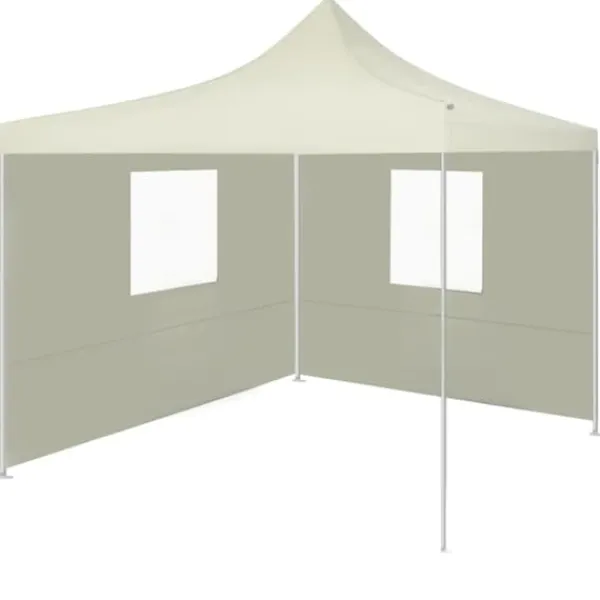 Best foldbart telt med 2 vægge 3 x 3 m cremefarvet - Festtelte & havepavilloner Telte & Lysthuse