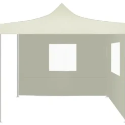 Best foldbart telt med 2 vægge 3 x 3 m cremefarvet - Festtelte & havepavilloner Telte & Lysthuse
