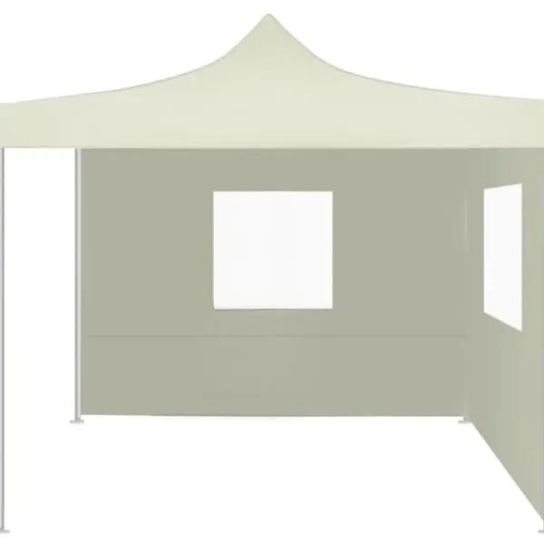 Best foldbart telt med 2 vægge 3 x 3 m cremefarvet - Festtelte & havepavilloner Telte & Lysthuse