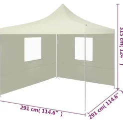 Best foldbart telt med 2 vægge 3 x 3 m cremefarvet - Festtelte & havepavilloner Telte & Lysthuse