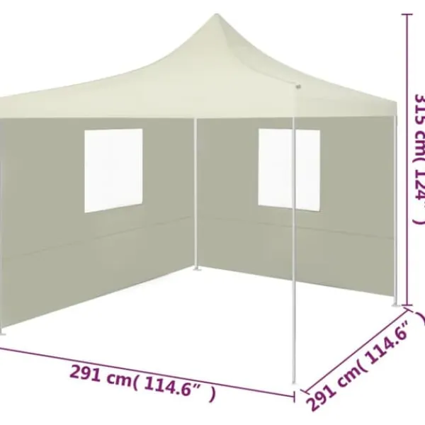 Best foldbart telt med 2 vægge 3 x 3 m cremefarvet - Festtelte & havepavilloner Telte & Lysthuse