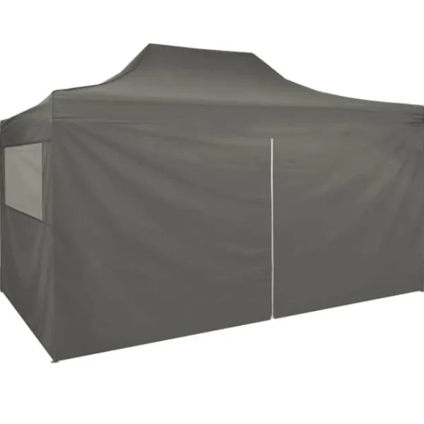foldbart telt pop-up med 4 sidevægge 3 x 4,5 m antracitgrå - Festtelte & havepavilloner Telte & Lysthuse