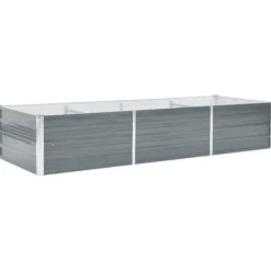 Best forhøjet plantekasse 240x80x45 cm galvaniseret stål grå - Plantekrukker Krukker & Plantebeholdere