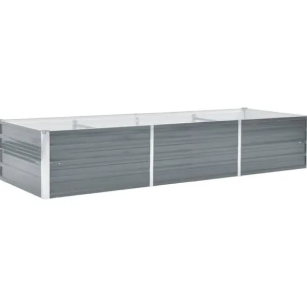 Best forhøjet plantekasse 240x80x45 cm galvaniseret stål grå - Plantekrukker Krukker & Plantebeholdere
