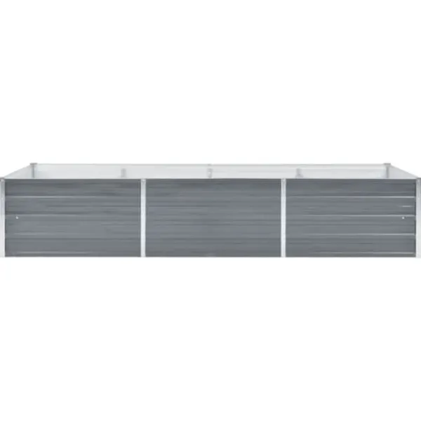 Best forhøjet plantekasse 240x80x45 cm galvaniseret stål grå - Plantekrukker Krukker & Plantebeholdere