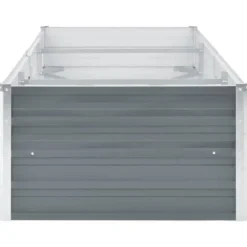 Best forhøjet plantekasse 240x80x45 cm galvaniseret stål grå - Plantekrukker Krukker & Plantebeholdere