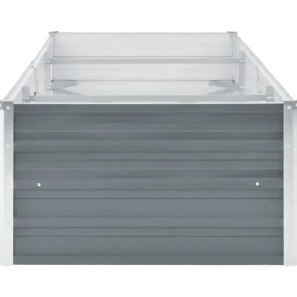 Best forhøjet plantekasse 240x80x45 cm galvaniseret stål grå - Plantekrukker Krukker & Plantebeholdere