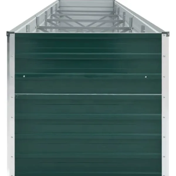 vidaXL Krukker & Plantebeholdere^forhøjet plantekasse 480x80x77 cm galvaniseret stål grøn - Plantekrukker