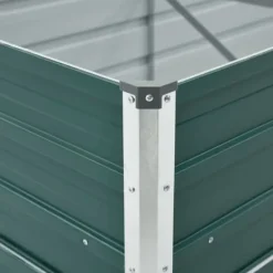 vidaXL Krukker & Plantebeholdere^forhøjet plantekasse 480x80x77 cm galvaniseret stål grøn - Plantekrukker