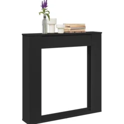 vidaXL Pejse^forsats til pejs 100x20x100 cm konstrueret træ sort