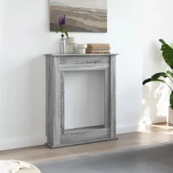Best forsats til pejs 75x20x87,5 cm konstrueret træ grå sonoma-eg Pejse