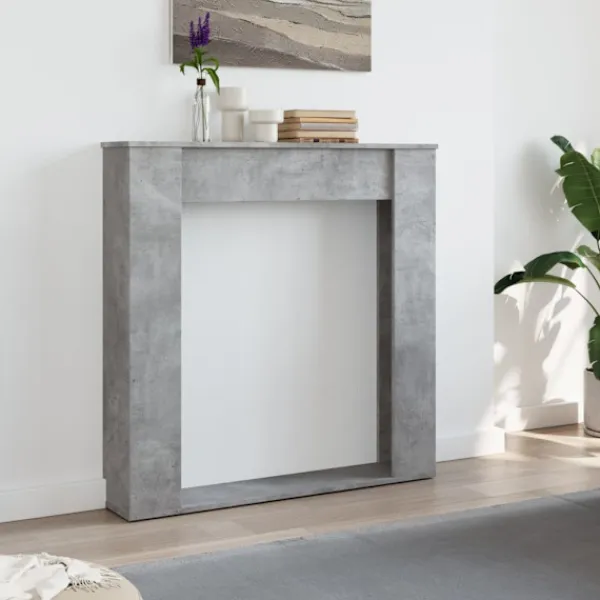 vidaXL Pejse^forsats til pejs 100x20x100 cm konstrueret træ betongrå