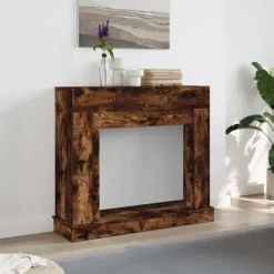 New forsats til pejs 100x30x87,5 cm konstrueret træ røget eg Pejse