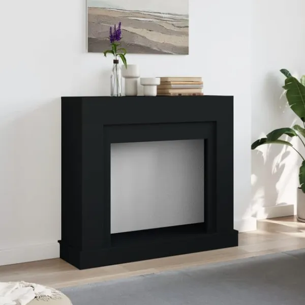 Best forsats til pejs 100x30x87,5 cm konstrueret træ sort Pejse