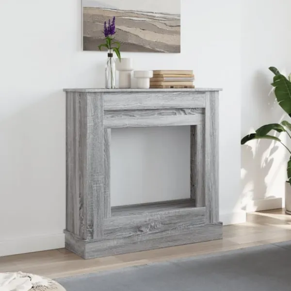 Discount forsats til pejs 90x30x90 cm konstrueret træ grå sonoma-eg Pejse