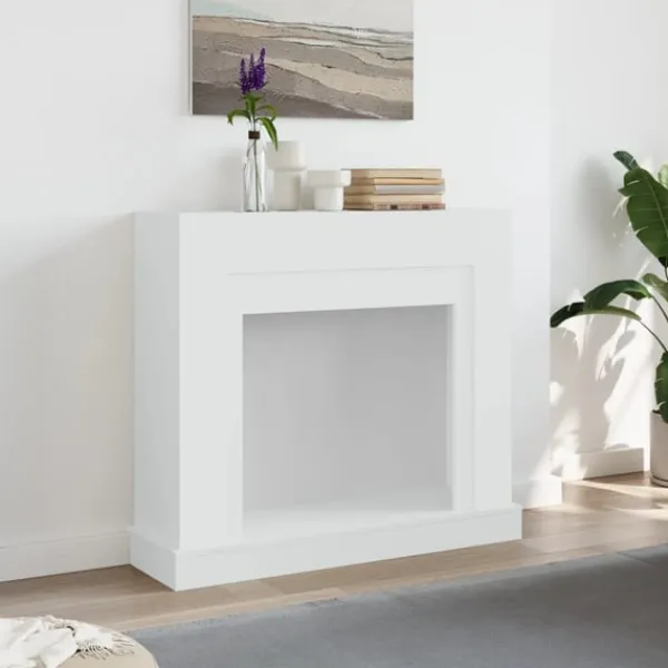 vidaXL Pejse^forsats til pejs 100x30x87,5 cm konstrueret træ hvid