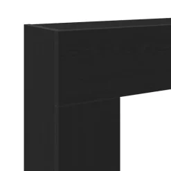 forsats til pejs 81x18x82 cm konstrueret træ sort egetræ Tilbehør Til Brændeovne & Pejse