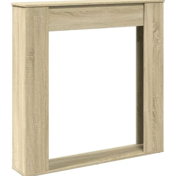 Clearance forsats til pejs 100x20x100 cm konstrueret træ sonoma-eg Pejse