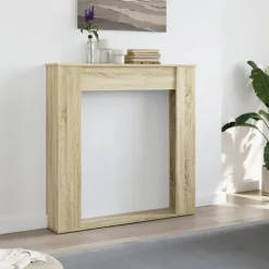 Clearance forsats til pejs 100x20x100 cm konstrueret træ sonoma-eg Pejse