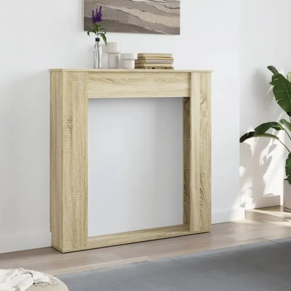 Clearance forsats til pejs 100x20x100 cm konstrueret træ sonoma-eg Pejse