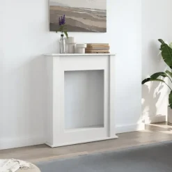 vidaXL Pejse^forsats til pejs 75x20x87,5 cm konstrueret træ hvid