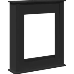 forsats til pejs 75x20x87,5 cm konstrueret træ sort Pejse