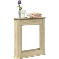 vidaXL Pejse^forsats til pejs 75x20x87,5 cm konstrueret træ sonoma-eg