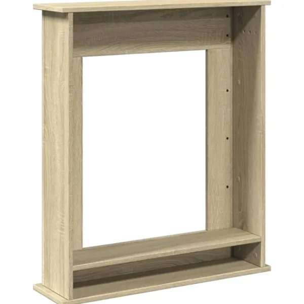 vidaXL Pejse^forsats til pejs 75x20x87,5 cm konstrueret træ sonoma-eg