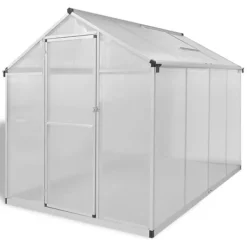 vidaXL Drivhus^forstærket drivhus med bundramme 4,6 m² aluminium - Drivhuse