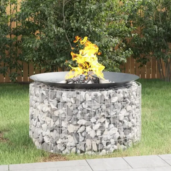 vidaXL Pejse^gabion-bålkurv Ø 100 cm galvaniseret jern - Ildsteder