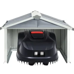 vidaXL Skure, Garager & Carports^garage til robotplæneklipper 92x97x63 cm galvaniseret stål grå - Skure & Redskabsskure