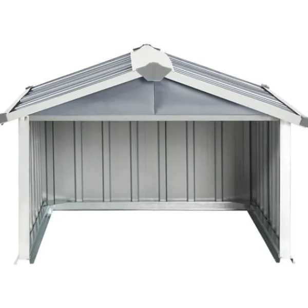 vidaXL Skure, Garager & Carports^garage til robotplæneklipper 92x97x63 cm galvaniseret stål grå - Skure & Redskabsskure