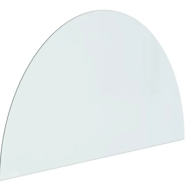 vidaXL Tilbehør Til Brændeovne & Pejse^glasplade til pejs 1000x600 mm halvrund - Glas