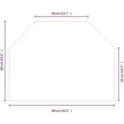 Online glasplade til pejs 80x60 cm sekskantet - Glas Tilbehør Til Brændeovne & Pejse
