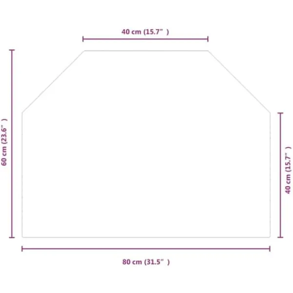 vidaXL Tilbehør Til Brændeovne & Pejse^glasplade til pejs 80x60 cm sekskantet - Glas