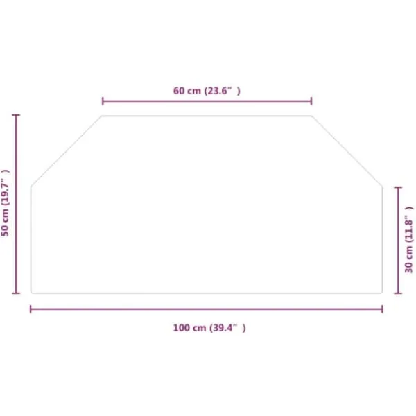 Sale glasplade til pejs 100x50 cm sekskantet - Glas Tilbehør Til Brændeovne & Pejse