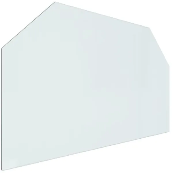 New glasplade til pejs 100x60 cm sekskantet - Glas Tilbehør Til Brændeovne & Pejse