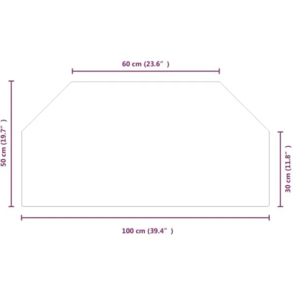 vidaXL Tilbehør Til Brændeovne & Pejse^glasplade til pejs 100x50 cm sekskantet - Glas