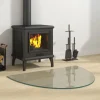 vidaXL Tilbehør Til Brændeovne & Pejse^glasplade til pejs 800x600 mm halvrund - Glas