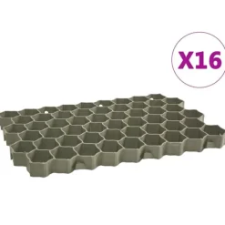 vidaXL Havedekorationer^græsgitter 16 stk. 60x40x3 cm plastik grøn