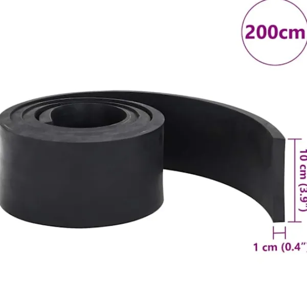 Sale gummikant til sneplov 200x10x1 cm sort Havemaskiner